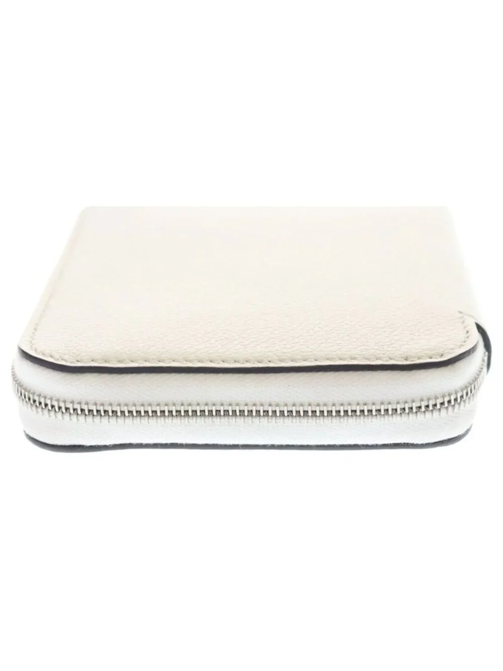 Hermes Azap Compact Veau Epsom Silver Zip Around Wallet White